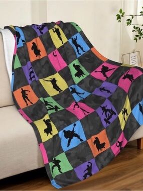 50x60 Colorful Fortnite Blanket – Soft Flannel Fleece Throw for Gamers, for Kids